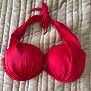 Vibrant Red Halter Bikini Top